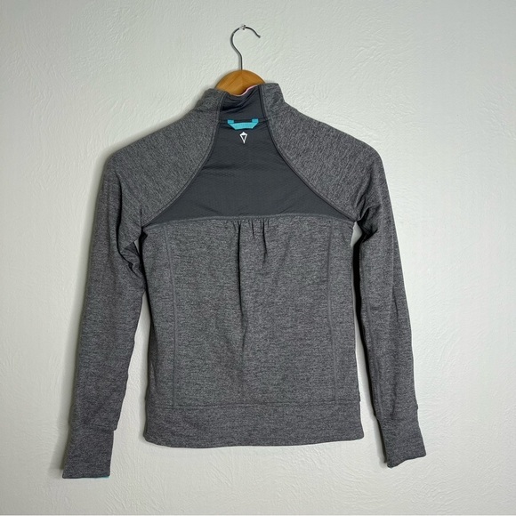 IVIVVA Girls Reversible Zip-Up Jacket Gray Teal Full Zip Pockets Activewear 10 - Picture 7 of 16